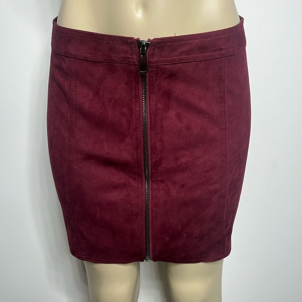 Forever 21 maroon faux suede mini skirt